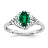 Primal arany karátos fehér arany létrehozott smaragd és gyémánt gyűrű