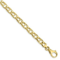 Jewels 10K sárga arany kézzel polírozott Anchor Link karkötő