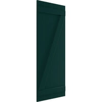Ekena Millwork 1 2 W 30 H True Fit PVC Négy tábla csatlakoztatta a Board-N-Batten redőnyöket W z-bár, termikus zöld