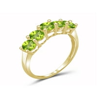 JewelersClub Peridot Ring Birthstone ékszerek - 1. Karát peridot 14K aranyozott ezüst gyűrűs ékszerek - drágakő gyűrűk
