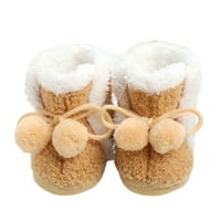 Csecsemő baba lányok fiúk téli zsákmányt csúszásgátló meleg kiságy cipő mokaszin cipő plüss lapos cipő Bobbles első