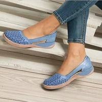 Női lakások cipő Clearance Egyszínű nyári divat alkalmi szandál kiskapu cipő kék