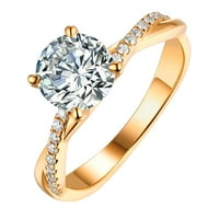 Miyuadkai Gyűrűk Strasszos Nők SilverGold Ékszer Gyűrűk Méret Jegygyűrű Fehér Gyűrűk Ékszerek Arany 6