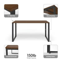 Basy 55 kereskedelmi minőségű Executive íróasztal, faszén könnyű dió