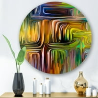 Designart 'színes spirál fúzió i' Modern körfém fali művészet - 11 -es lemez