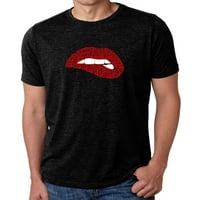 Pop Art férfi prémium keverék Word Art póló-Savage Lips