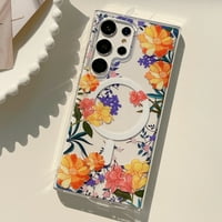 Feishell a Samsung Galaxy S Ultra mágneses tokhoz virágmintával, nagy átlátszóságú, Tiszta TPU Ütésálló, nem sárguló