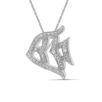 Gyémánt halak nyaklánc Halloween ékszerek - Accent Fehér Gyémánt Halloween nyaklánc - 0. Sterling ezüst kötéllánc a