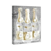 Runway Avenue italok és szeszes italok fal art vászon nyomtatott 'arany órás party fehér' pezsgő - arany, fehér