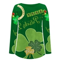 St Patricks Day Shirt női vicces foglalkozik a nap Clearance női zöld felső aranyos Hosszú ujjú felsők Női St Patricks