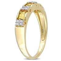 Carat T.G.W. Citrin és gyémánt-Accent 10KT sárga arany évforduló gyűrű