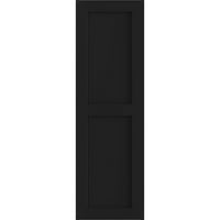 Ekena Millwork 18 W 59 h True Fit PVC két egyenlő lapos redőny, Fekete