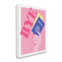 A Stupell Industries bye Bye Travel Passport Graphic Galéria csomagolt vászon nyomtatott fali művészet, tervezés: Daphne