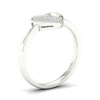 1 10ct tdw gyémánt 10K fehérarany szívcsoport gyűrű