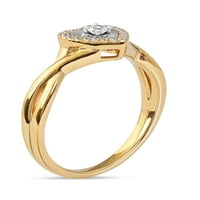 Imperial 10K sárga arany 1 8ct tdw gyémánt szívű ígéret gyűrű