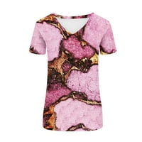 Dianli női nyári felsők V-nyakú színes Patchwork divatos Laza illesztés tunika Nyári nyaralás blúz kő nyomtatás aranyos