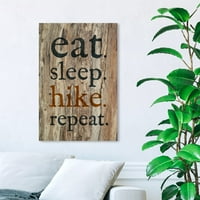 Wynwood Studio tipográfia és idézi a fali művészet vászon nyomatokat 'Eat Sleep Hike Ismételje meg. Motivációs idézetek