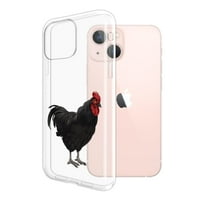 Puha TPU átlátszó tok vékony védőburkolat Apple iPhone 6.1, Fekete Australorp csirke
