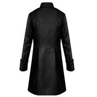 Férfi Téli meleg Vintage Frakk kabát felöltő felsőruházat gombok kabát Fekete XL