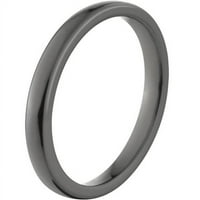 Félkerekű fekete cirkónium gyűrű polírozott kivitelben
