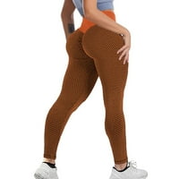 Rewenti Női Divat Stretch jóga Leggings Fitness futó tornaterem nadrág aktív nadrág narancs 2