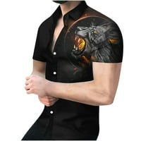 Jmntiy férfi napvédő strand pólók ing 3D nem Pozícionáló rendszeres Nyomtatott Rövid ujjú Hajtóka ing divat ing felső