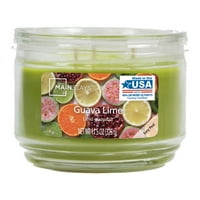 Mainstays guava lime illatos illatú 3-alsó üvegedény gyertya, 11. oz