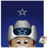 Dallas Cowboys-S. Preston kabala Rowdy fal poszter Pushpins, 22.375 34