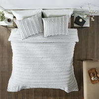 Jobb trendek Angelique Gray Comforter Stripes ágynemű készletek, felnőtt teljes királynő számára