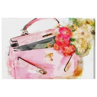 Wynwood Studio Fashion and Glam Wall Art vászon nyomatok 'Blooming Love' kézitáskák - rózsaszín, piros