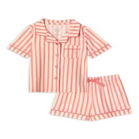 Wonder Nation kisgyermek lány pizsama szett, 2 darab, méretek 2T-5T