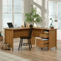 Sauder Union Plain Shaker stílusú L alakú íróasztal Fájlfiókkal, Prairie Cherry kivitelben