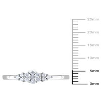 Miabella Carat T.W. Gyémánt sterling ezüst klaszter ígéret gyűrű