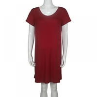 Xmarks Női Rövid ujjú kismama ruha Térdig érő szoptatás szoptatós ruha Piros XL