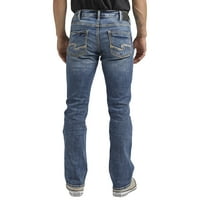 Ezüst Jeans Co. Men's Jace Slim Fit Bootcut farmer, derékméret 30-42