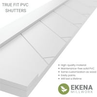 Ekena Millwork 15 W 62 H True Fit PVC egyetlen Panel Halszálkás Modern stílusú Fix Mount redőnyök, Jégeső szürke