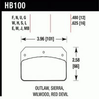 Hawk Performance HB100J. Fékbetétek-DR-vegyület-Gyorsulási Verseny-készlet 4