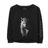 Női leopárd grafikus pulóver pulóver, Zenzee