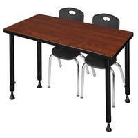 Kee 48 30 állítható magasságú tantermi asztal-Cherry & Andy 12-in Stack székek-Fekete