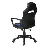 Lakberendezés Influ Gaming szék fekete Fau bőr kék díszítéssel