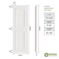 Ekena Millwork 12 W 74 H True Fit PVC Két egyenlő emelt panel redőny, moha zöld