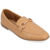 Journee Collection Womens Mizza Tru Comfort Faam Loafer csúszás a négyzet alakú lábujjakon