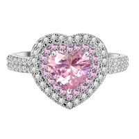 Klasszikus fülbevaló temperamentum édes könnyű és egyszerű gyémánt rózsaszín szerelem gyűrű platina bevonatú gyémánt