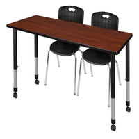 Kee 72 30 állítható magasságú mobil tantermi asztal-Cherry & Andy 18-in Stack székek-Fekete