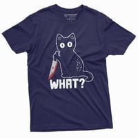 Vicces Halloween ing milyen gyilkos macska véres késsel Humor ing szarkasztikus póló