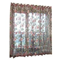 - GROEE Virágmintás fűzfa Voile tüll nappali nappali ablak függöny puszta Voile Panel drapériák függöny