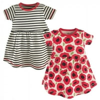 Megérintette a természet Big Girls and Youth Organic Cotton Rövid ujjú ruhák 2Pk, Poppy, Years