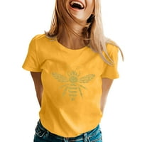 Női Méhfesztivál Póló Méhek Nyomtatott Rövid Ujjú O Nyakú Női Alkalmi Divatos Puha Napi Női Minden Évszakban Női Mézelő