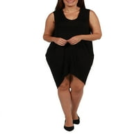 24 Seven Comfort Apparel női plusz méretű feketerigó ruha
