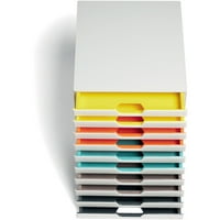 Tartós varicolor Mi fiókos asztali tárolódoboz, fehér multicolor - fiók - 11 magasság 11,5 szélesség 14 mélység - asztali
